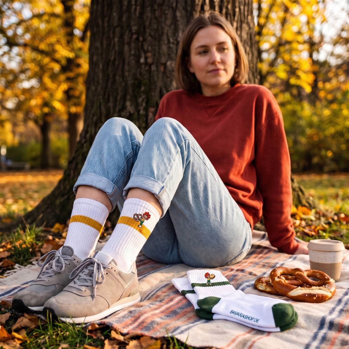 ®Pumuckl Tennissocken "Leberkas & Brezn" – 2er-Set