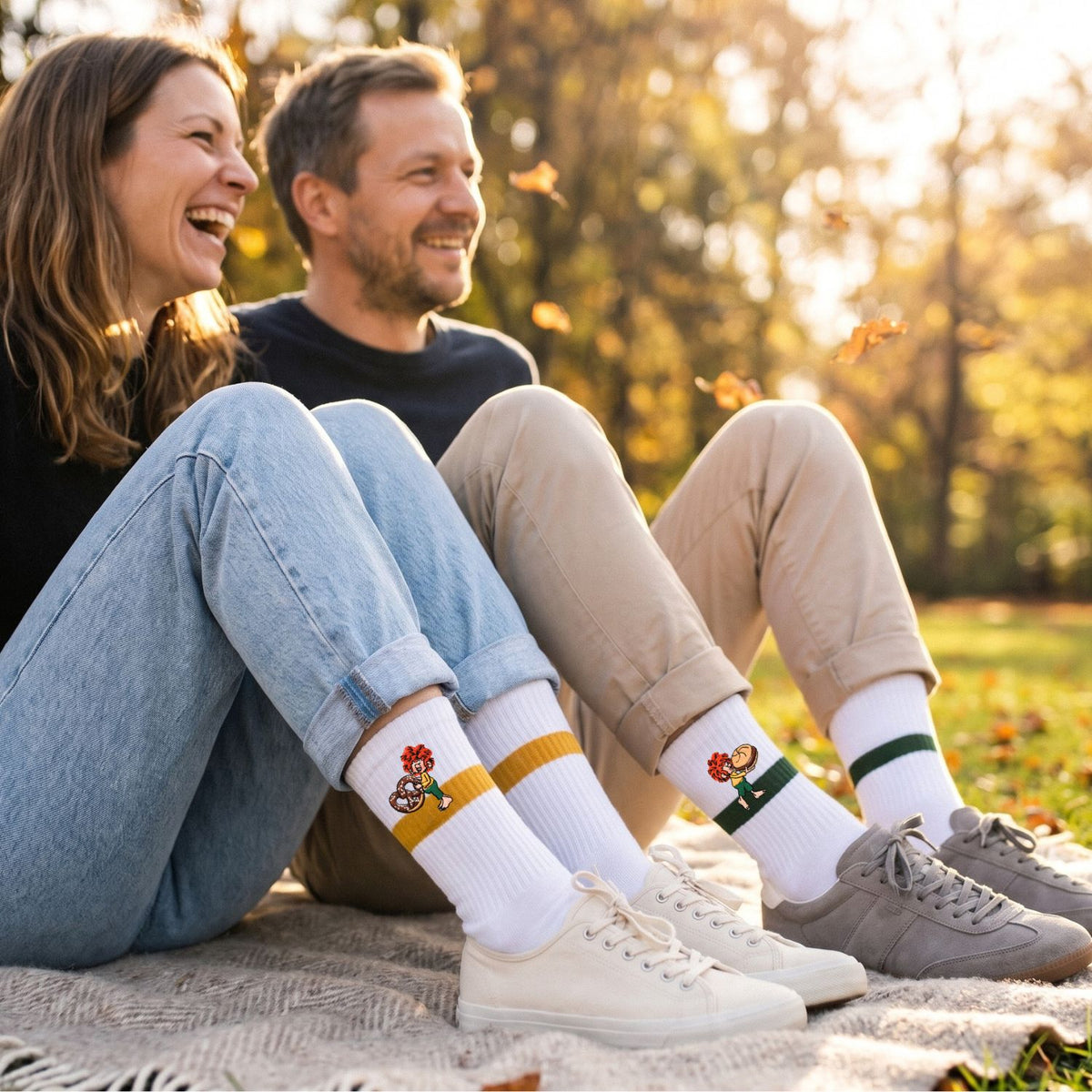 ®Pumuckl Tennissocken "Leberkas & Brezn" – 2er-Set