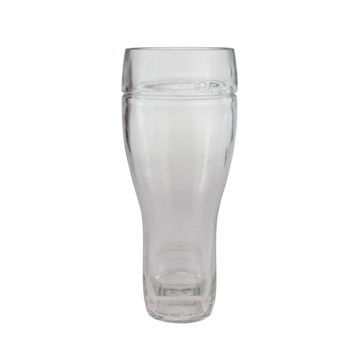 Klares, schlankes 0,4 Liter Bierglas mit geriffelter Optik und Messstrich für den Gastronomiebedarf