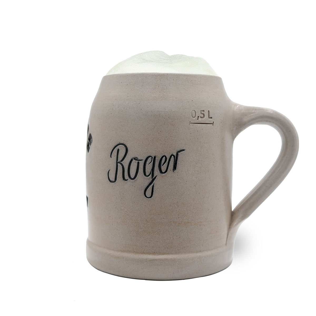 Robuster NFL PREMIUM Teamkrug Las Vegas Raiders aus Steinzeug, 0,5 Liter Füllmenge, personalisiert.
