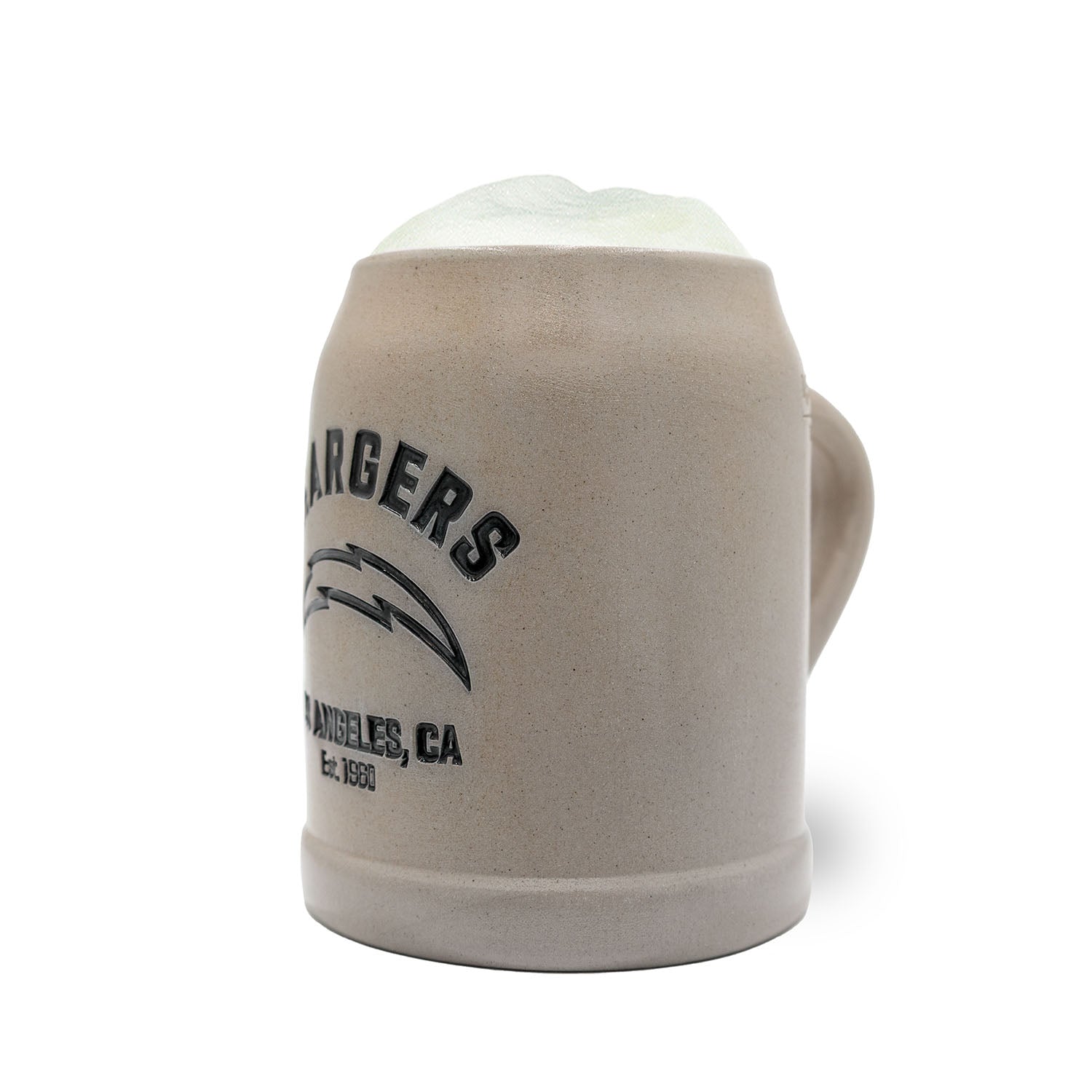 NFL PREMIUM Teamkrug Los Angeles Chargers, Keramik-Bierkrug mit bürgermützer Farbe und Teamlogo.