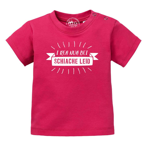 Rosa Baby T-Shirt I rea nua S..." mit weißem Spruch und Druckknöpfen an der Schulter aus Baumwolle.