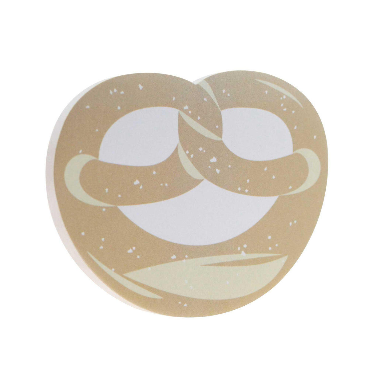 Illustration einer Brezel in Beige- und Weißtönen als Dekorationselement, mit Salzstreuseln.