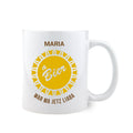 Kaffee-Haferl "Bier war ma liaba" mit Wunschname